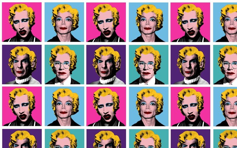 Pop art portrait grid