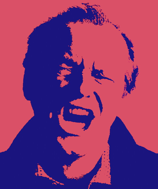 pop art portrait of man