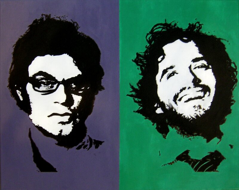 Pop art portraits of two men