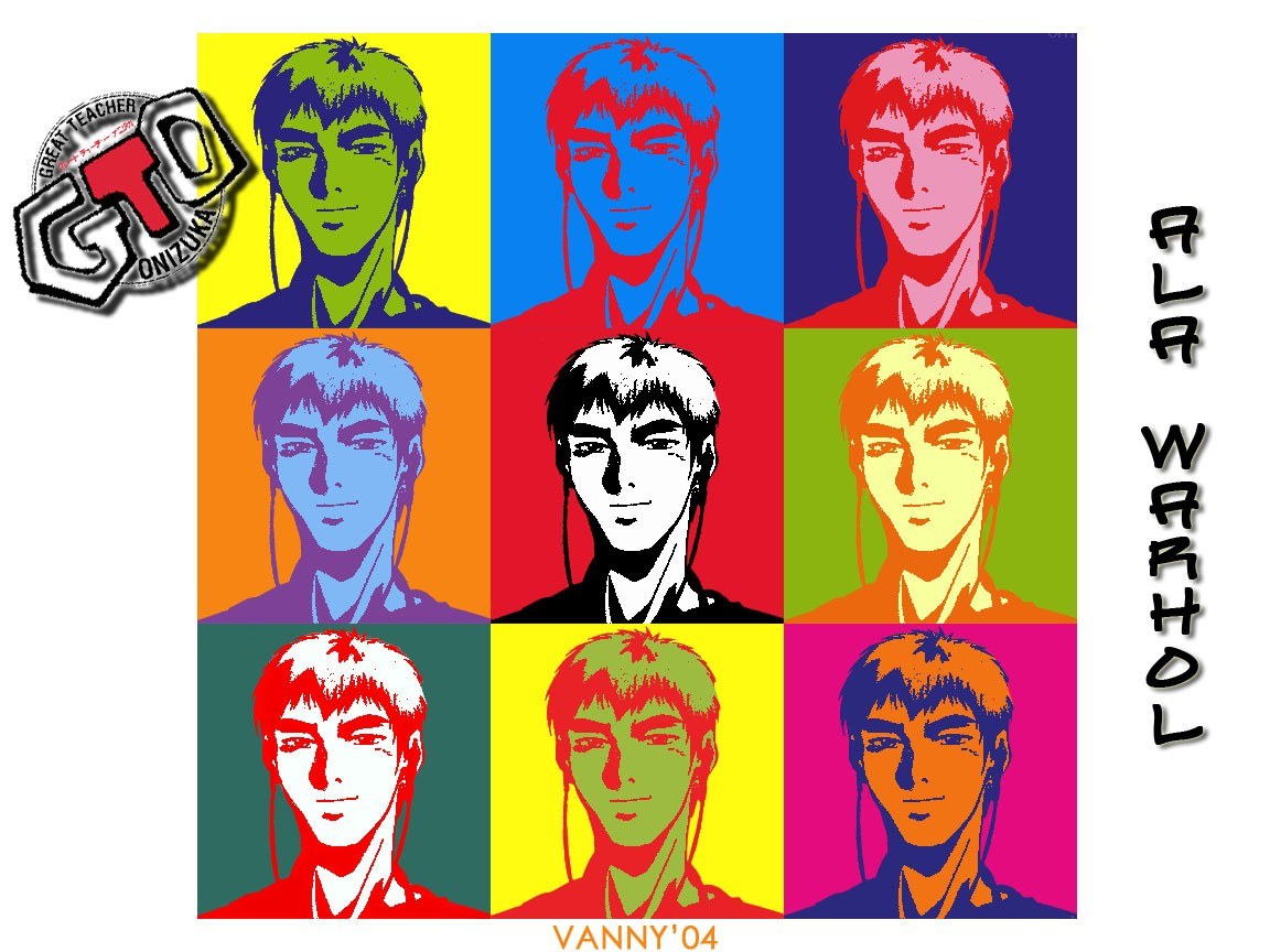 Pop art style anime character collage
