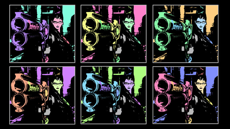Pop art style character with weapon