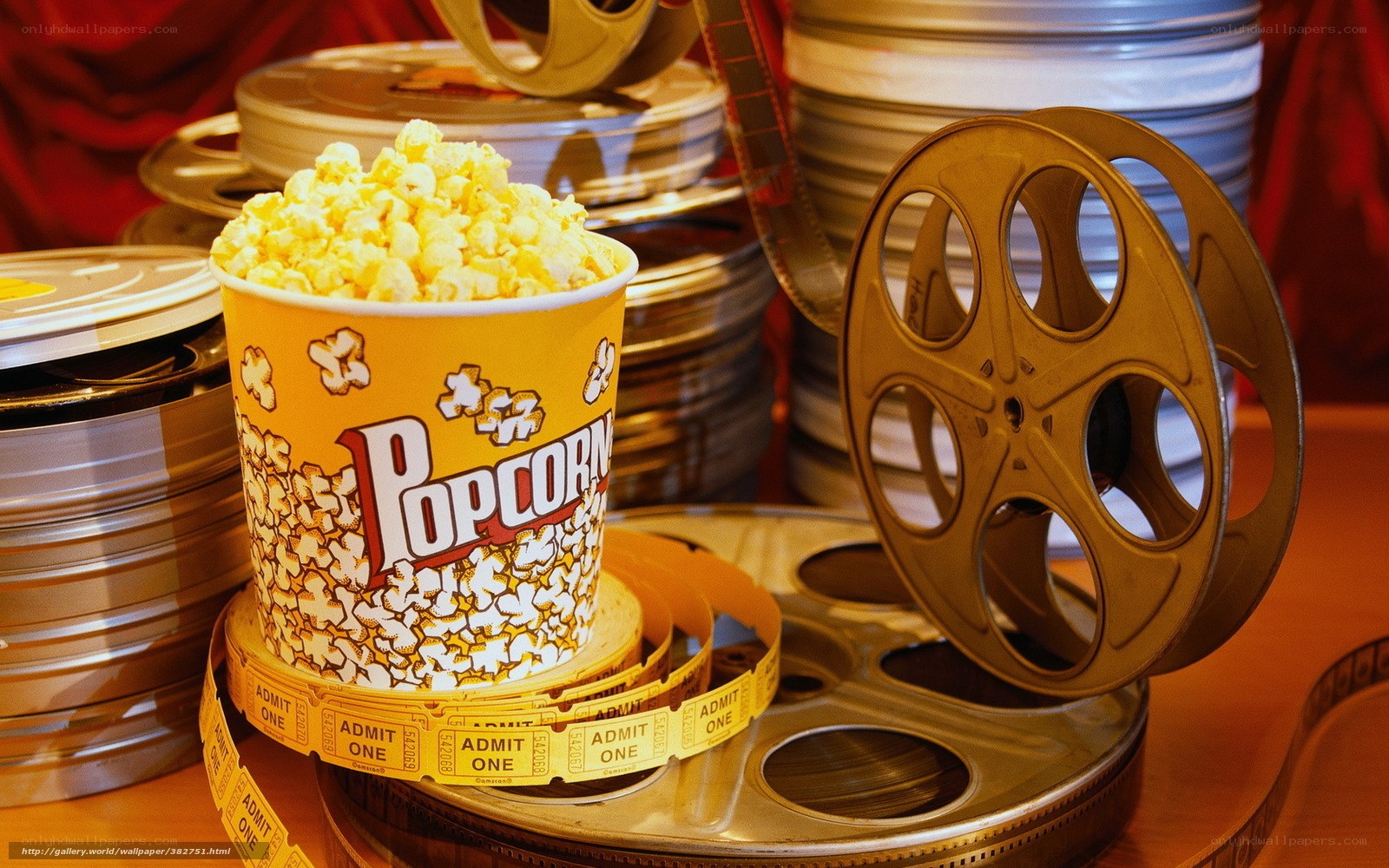 Popcorn and film reels