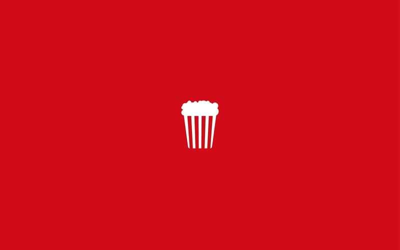 popcorn icon on red