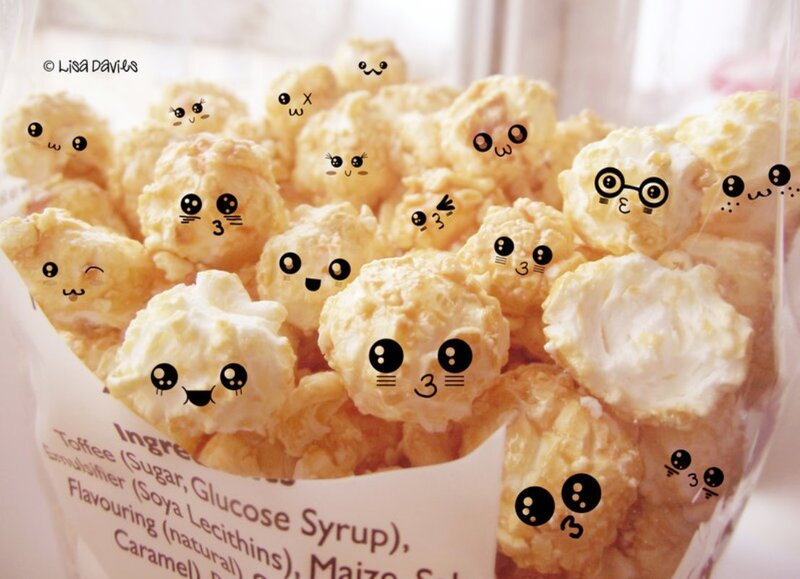 Popcorn with Cartoon Faces