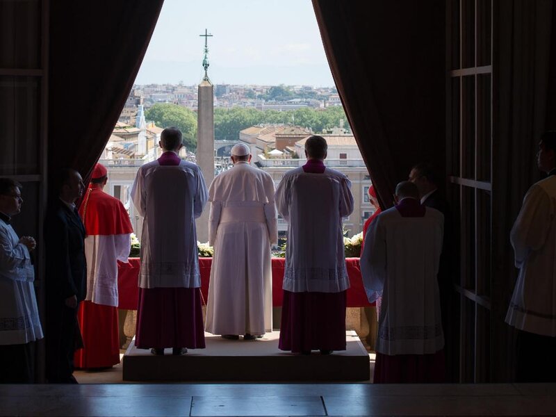 Pope and Clergy on Balcony