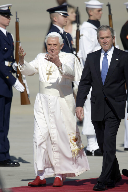 Pope Benedict XVI and George W. Bush