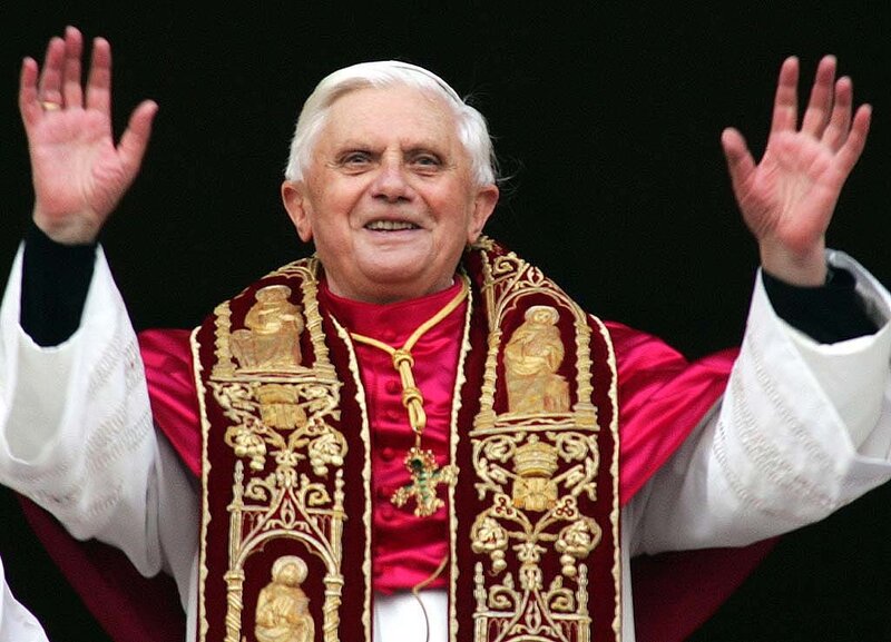 Pope Benedict XVI waving