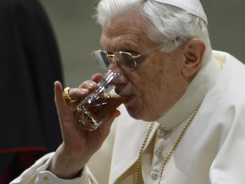 Pope Drinking from Glass