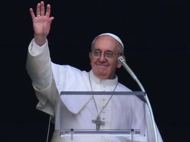 Pope Francis Waving — White