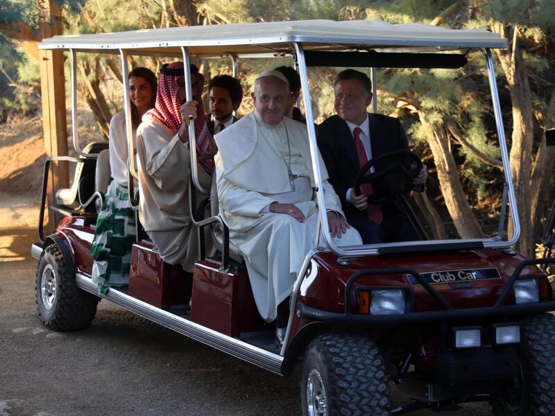 Pope in Golf Cart