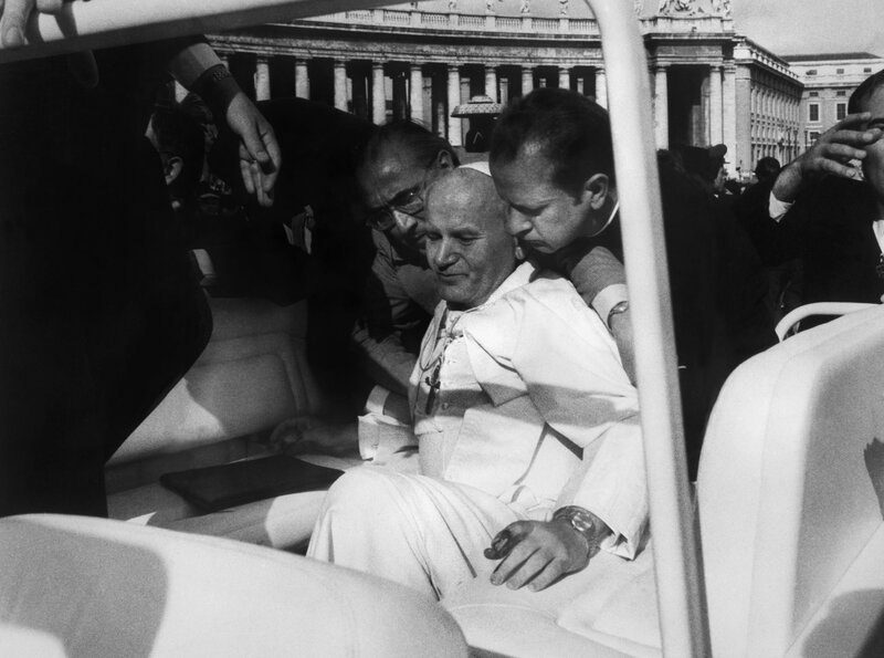 Pope in papal vehicle