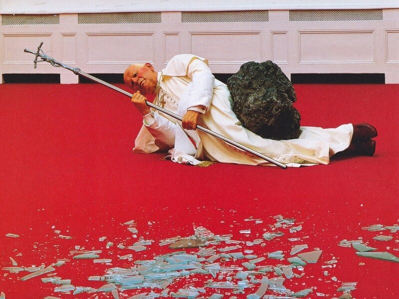 Pope Lying on Floor