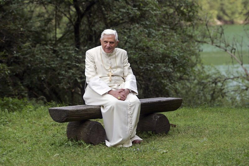 Pope on a Bench