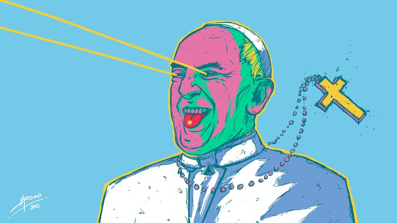 Pope with Laser Eyes