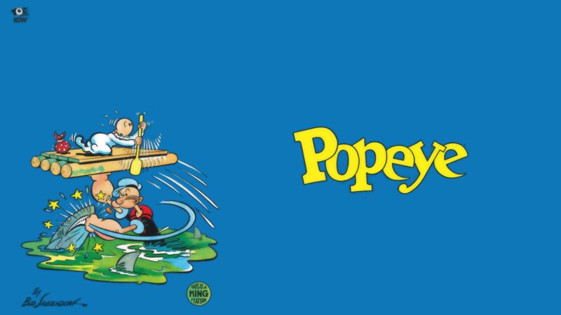 Popeye Fighting a Shark