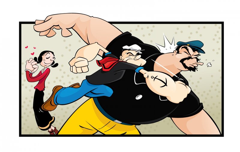 Popeye Fighting Bluto