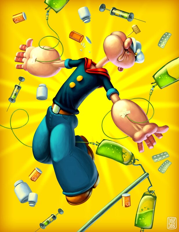 Popeye under medical treatment