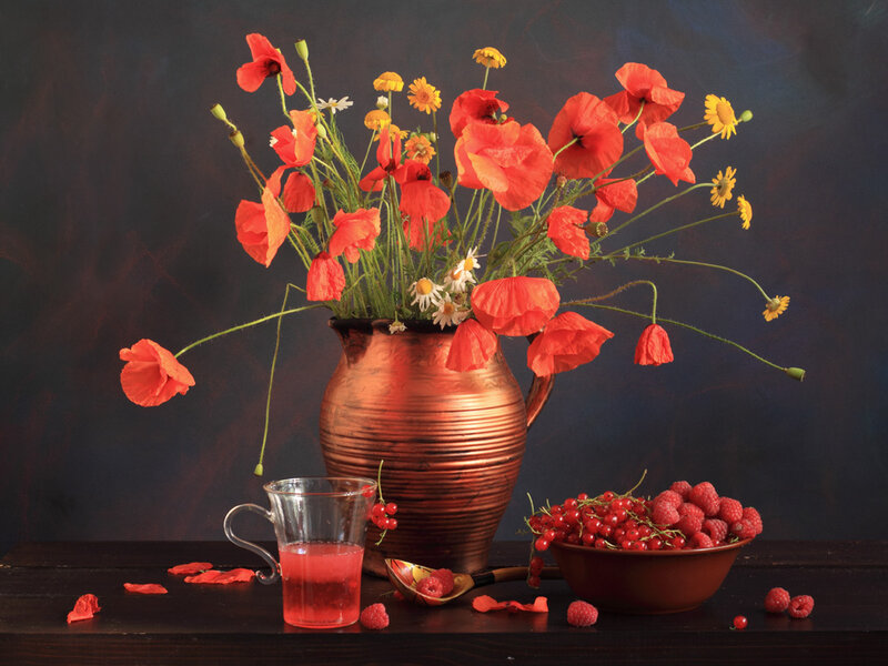 Poppies and Berries