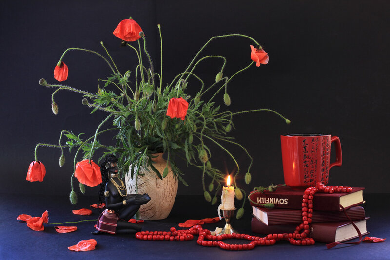 Poppies and Books
