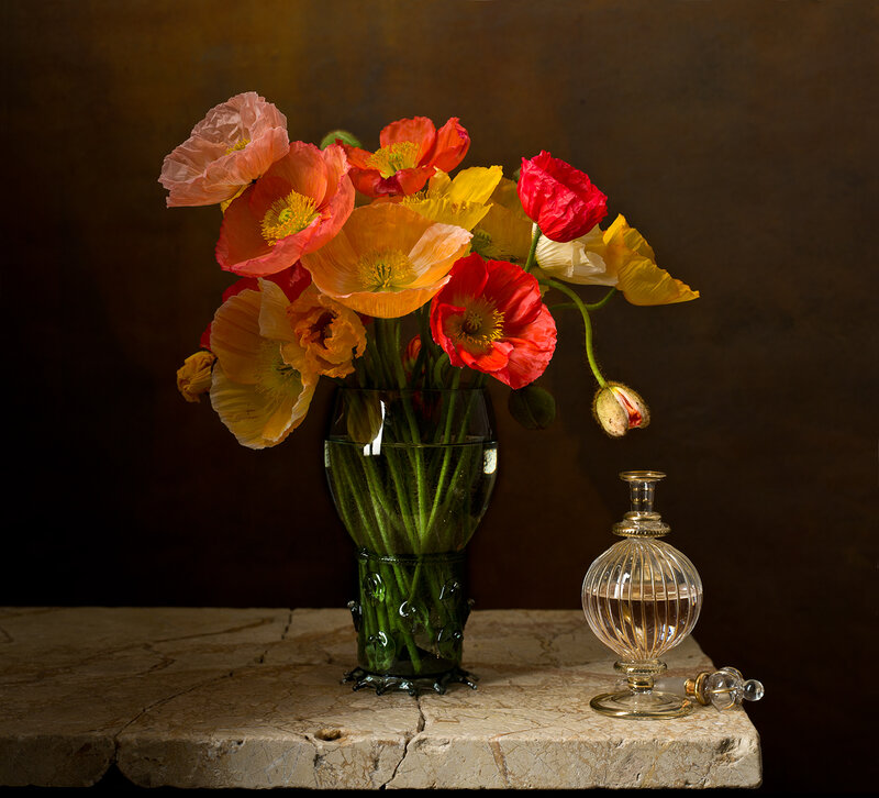 Poppies in a Vase — Brown
