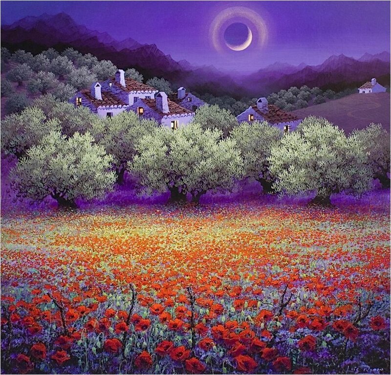 Poppy Field at Night