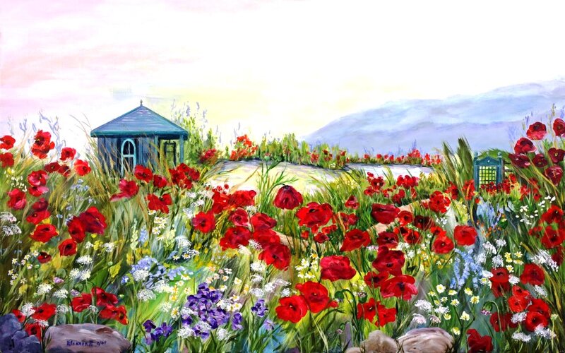 Poppy Field with Gazebo