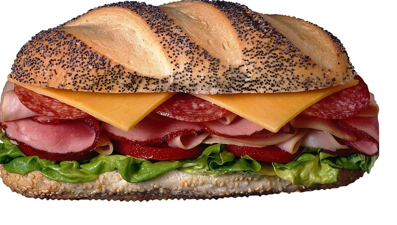 poppy seed sandwich with meats