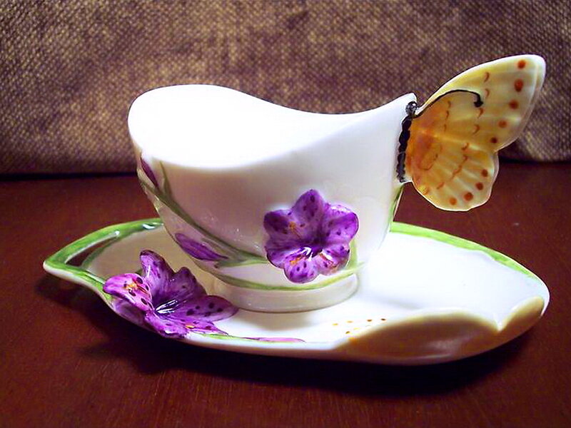 Porcelain Cup with Butterfly