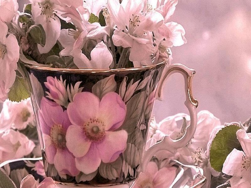 Porcelain Cup with Flowers