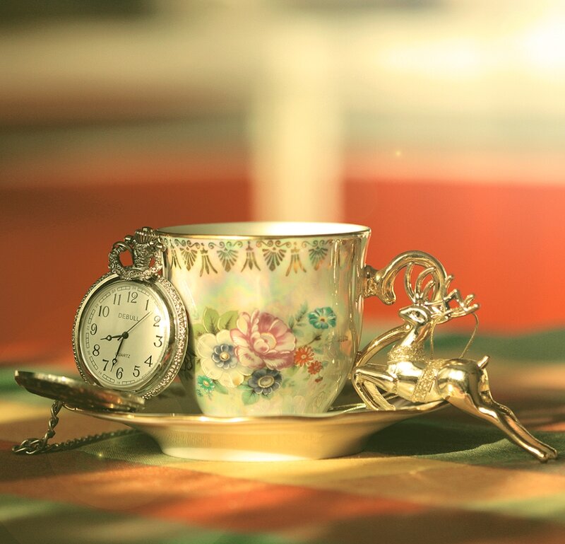 Porcelain Cup with Pocket Watch