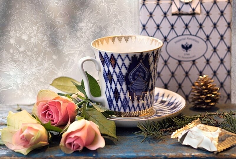 Porcelain Cup with Roses