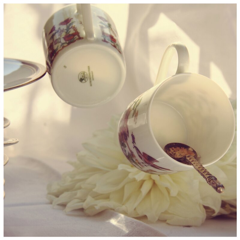 Porcelain Mugs with Flowers