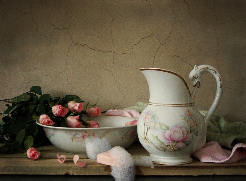 Porcelain Pitcher and Bowl