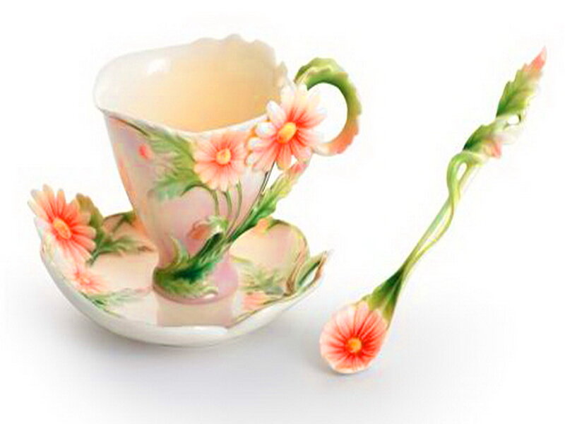 Porcelain Tea Set — Pink, Serene, Photograph