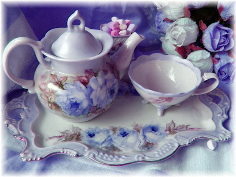 Porcelain Tea Set — Purple