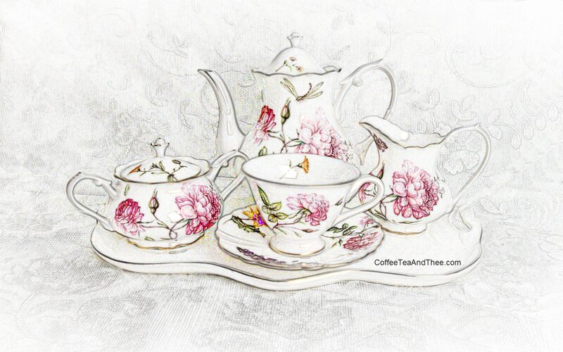 Porcelain Tea Set — White, Serene, Illustration