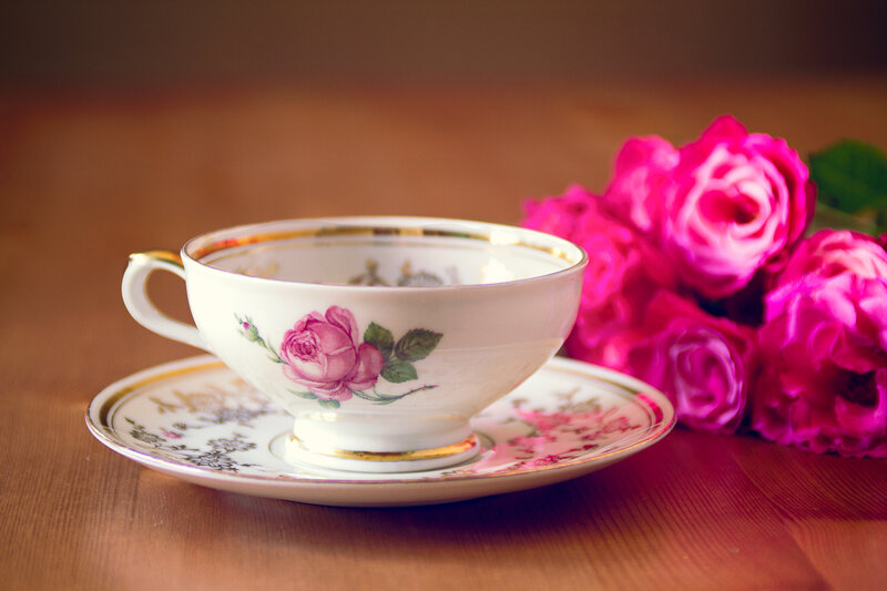 Porcelain Teacup and Roses