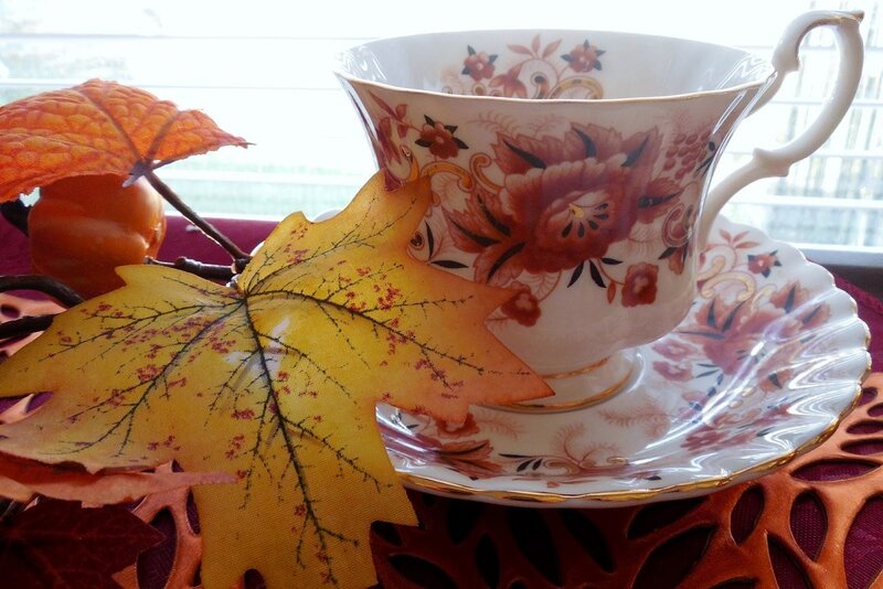 Porcelain Teacup with Leaves
