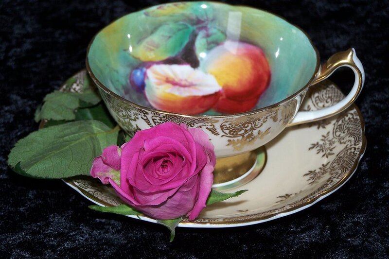 Porcelain Teacup with Rose