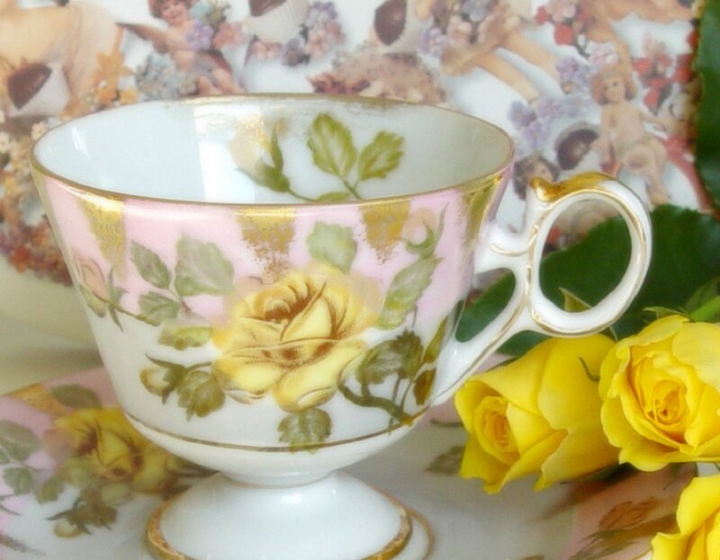 Porcelain Teacup with Roses