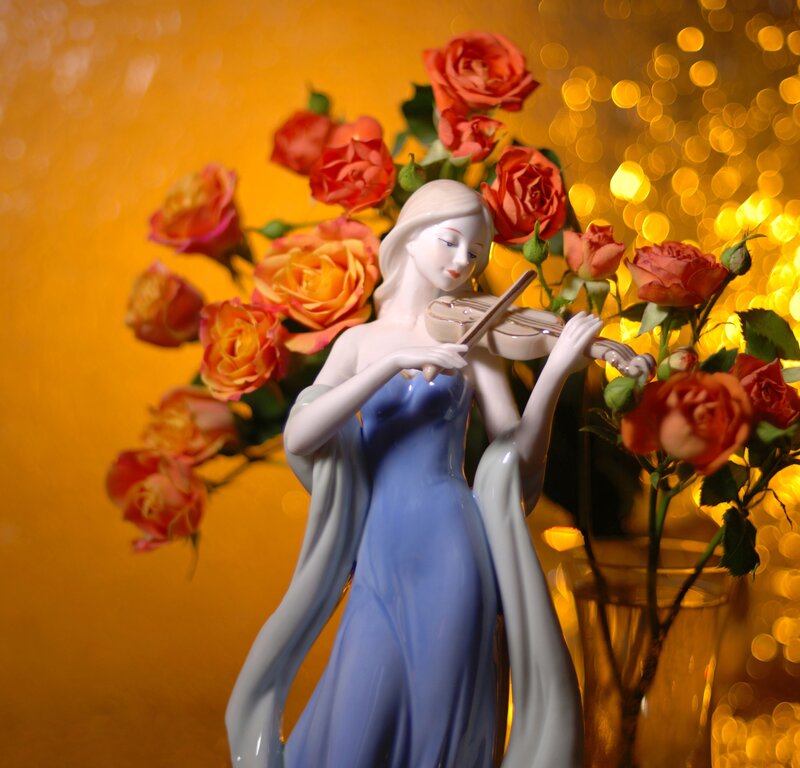 Porcelain Violinist Figurine