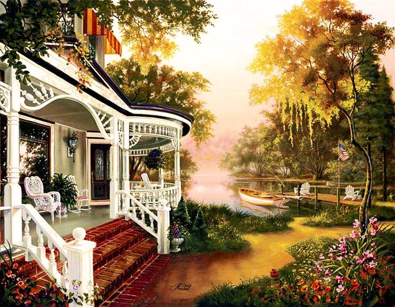 Porch Overlooking Lake