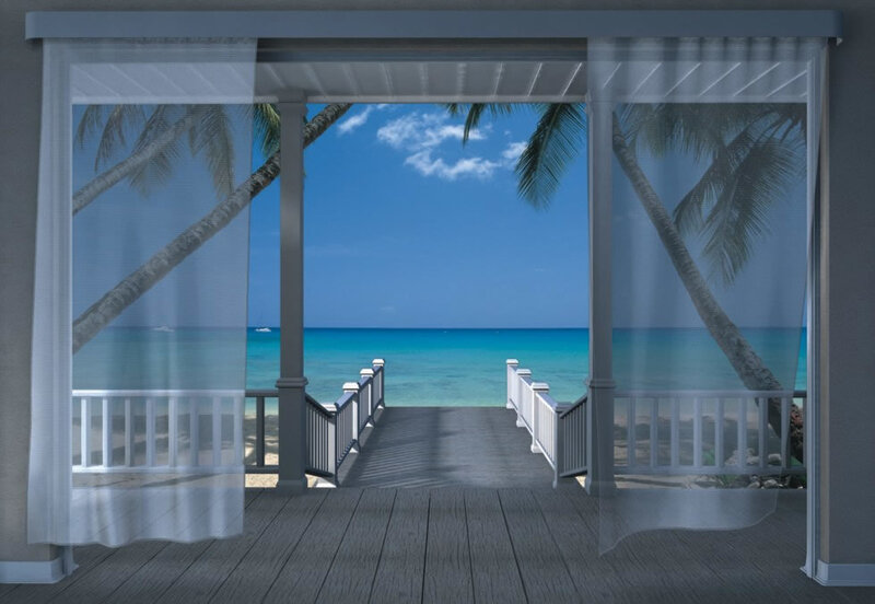 Porch view of tropical beach