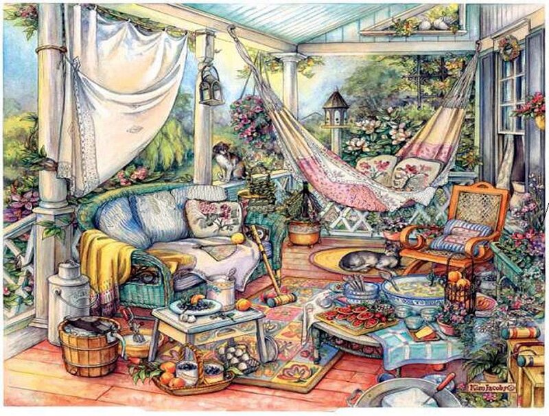 Porch with Hammock and Cat