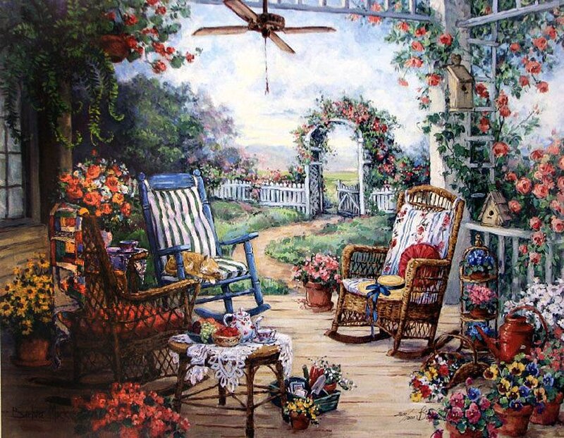 Porch with Rocking Chairs