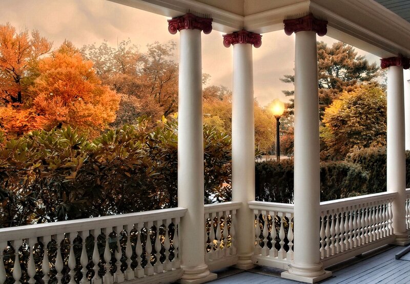 Porch with White Columns