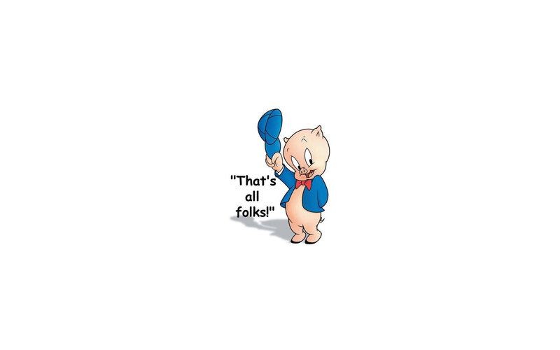 Porky Pig saying goodbye