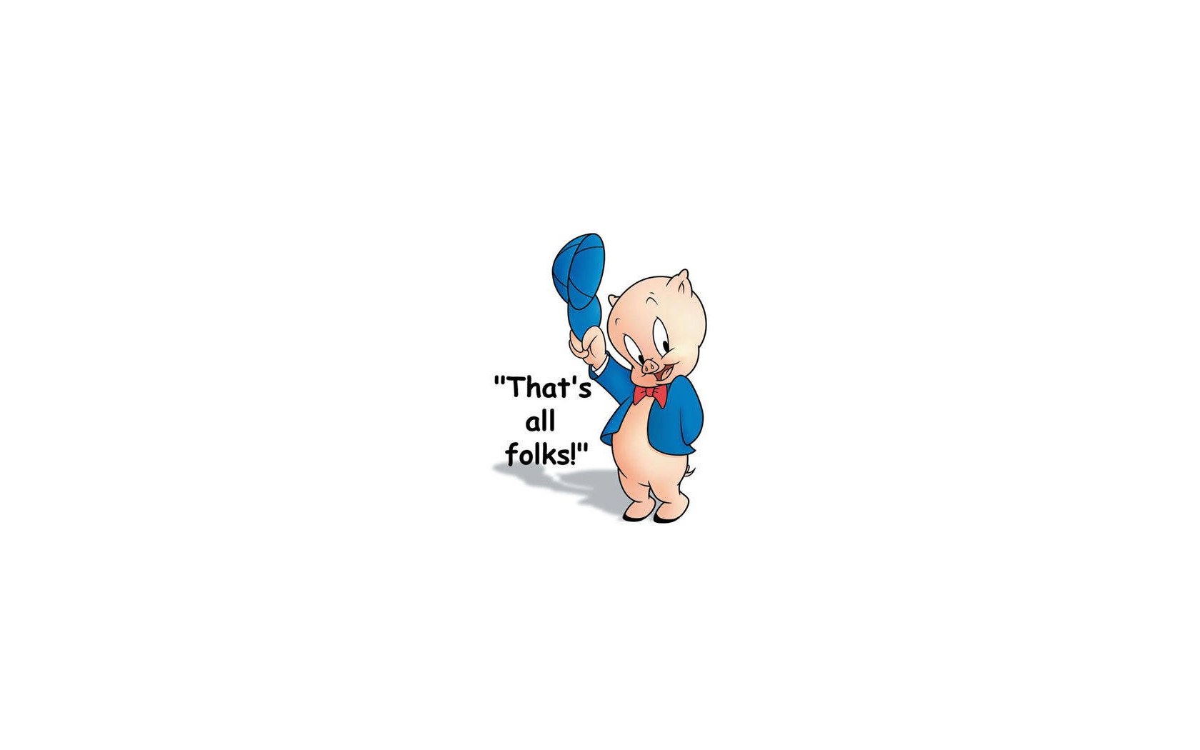 Porky Pig saying goodbye