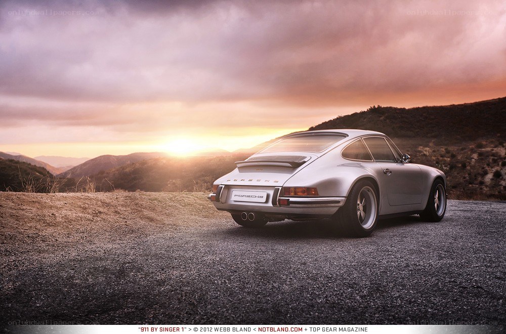 Porsche 911 by Singer at sunset