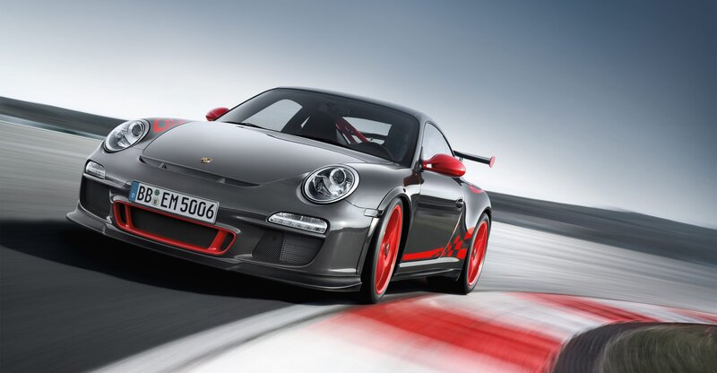 Porsche 911 GT3 RS on a racetrack